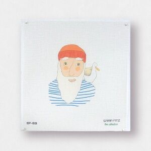 Skipper Stripes Needlepoint Canvas - Stitchpainted 18 mesh